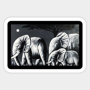 African Elephant Family, Animal Sticker